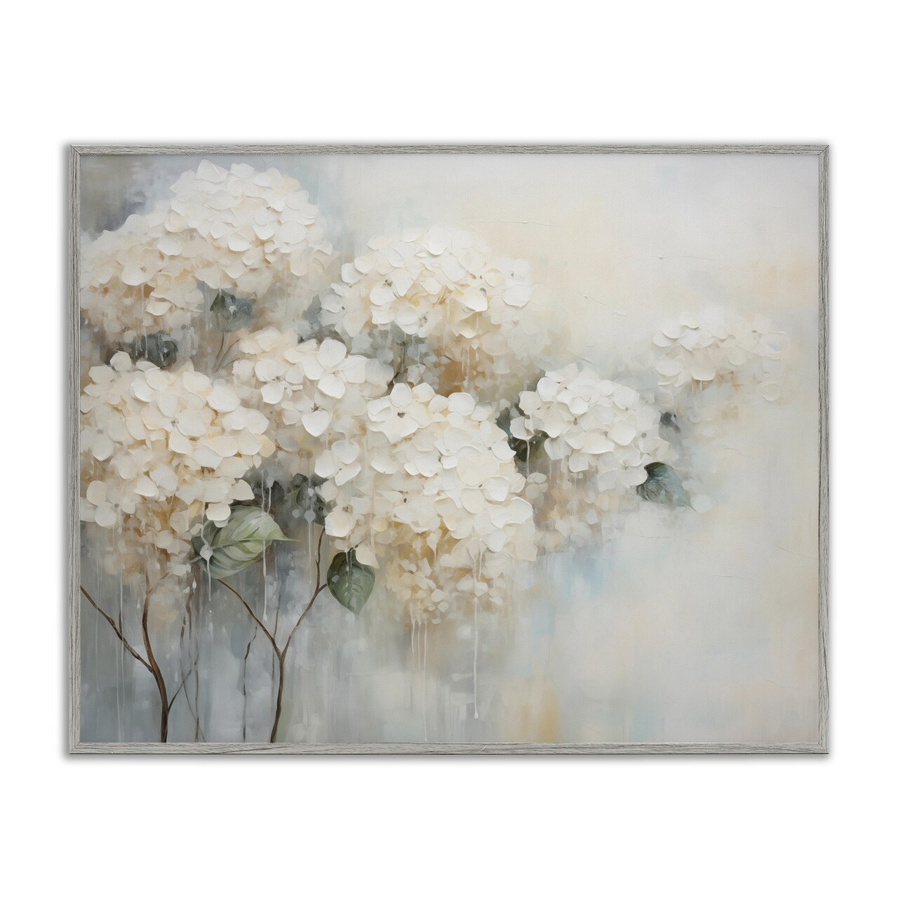 Stupell Industries Subtle Fading White Hydrangeas Framed Giclee Design by Arlington Prints